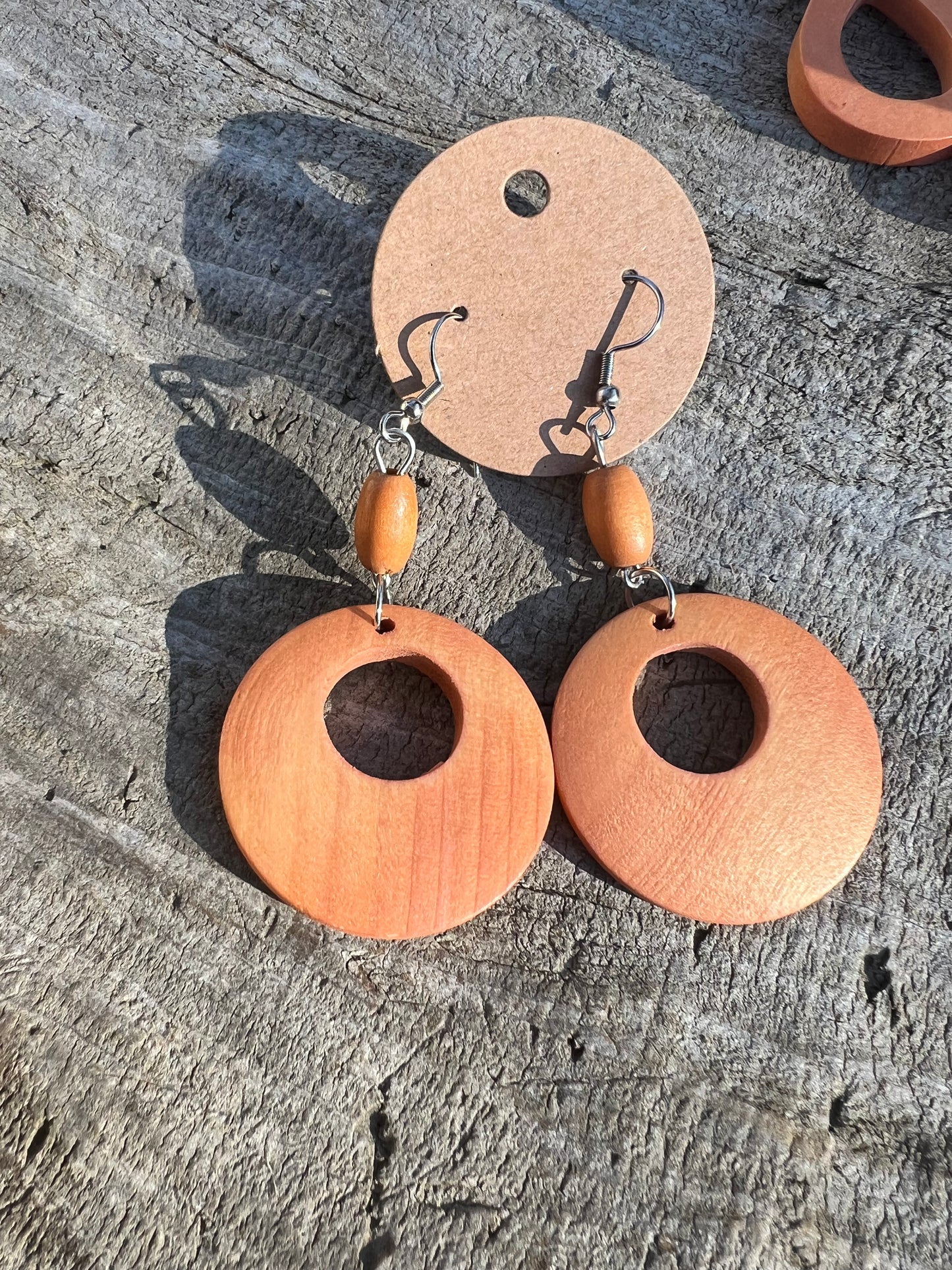 Wooden Dangly Earrings