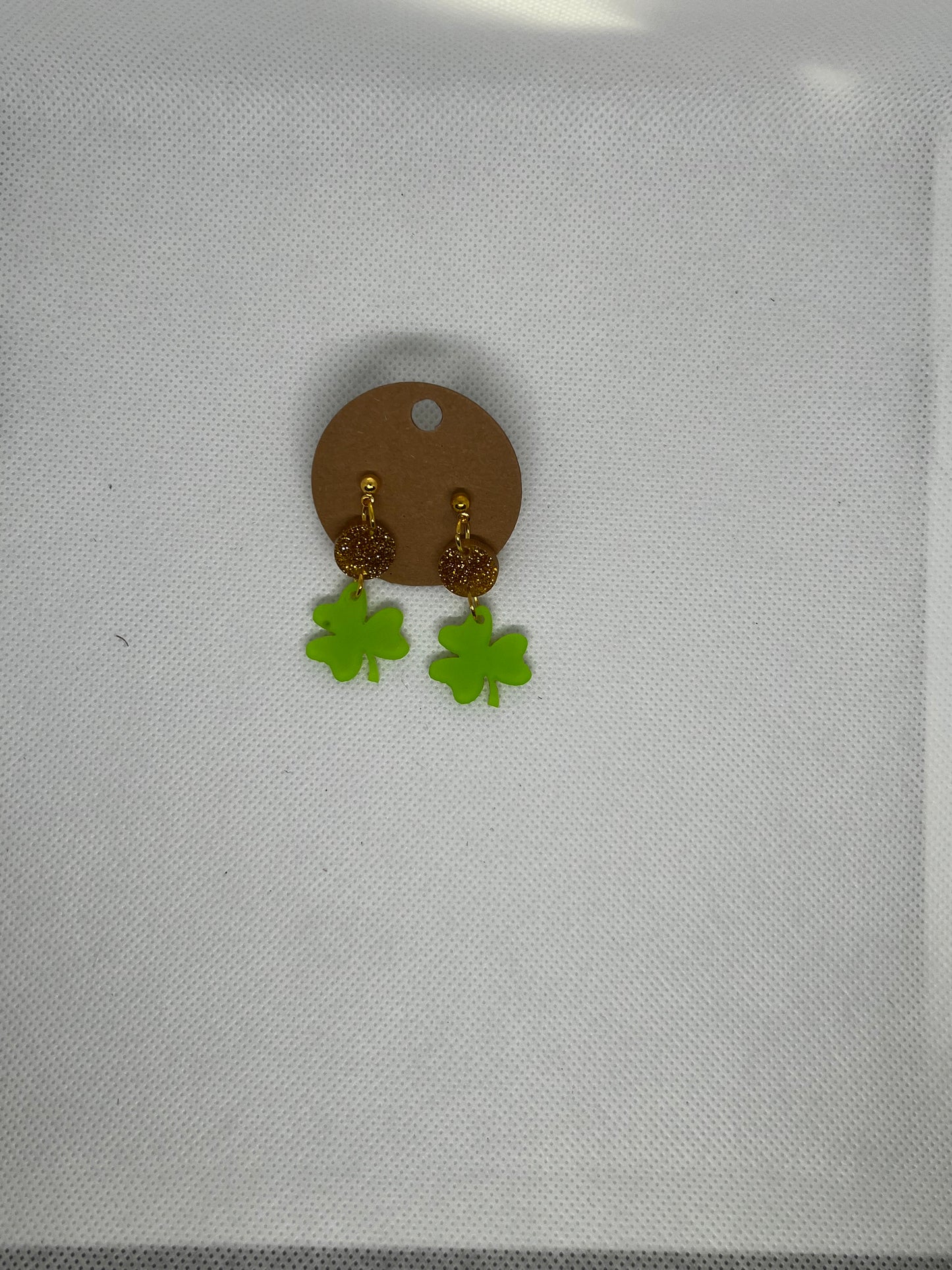 St. Patrick’s Day Clover Dangly Stud Earrings