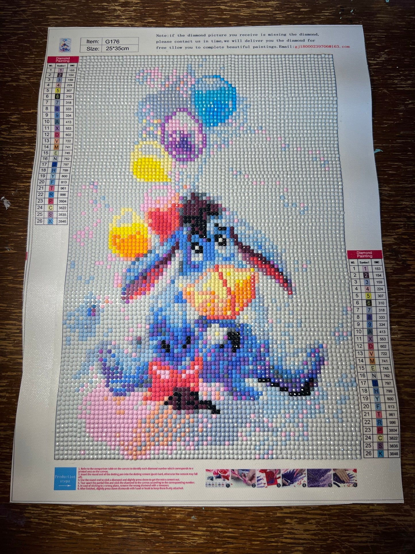 Eeyore with Balloons 5D Diamond Painting (completed)