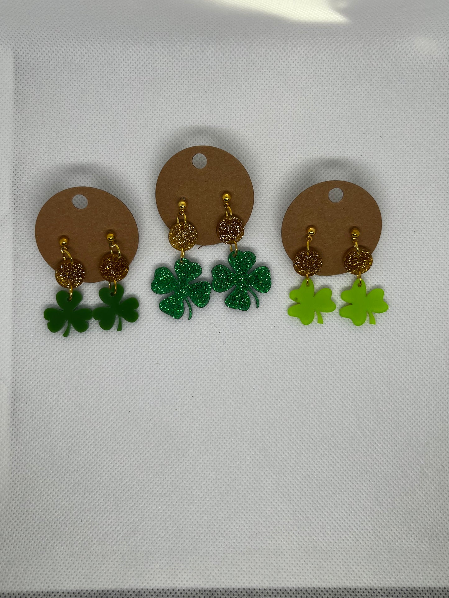 St. Patrick’s Day Clover Dangly Stud Earrings