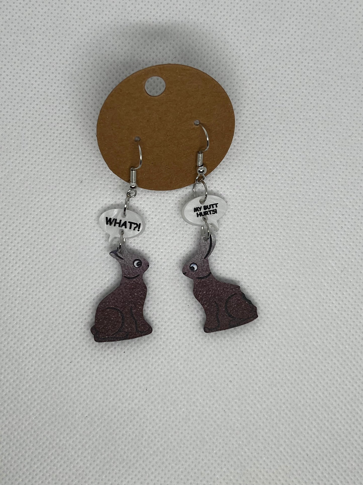 Chocolate Bunny Dangly Earrings