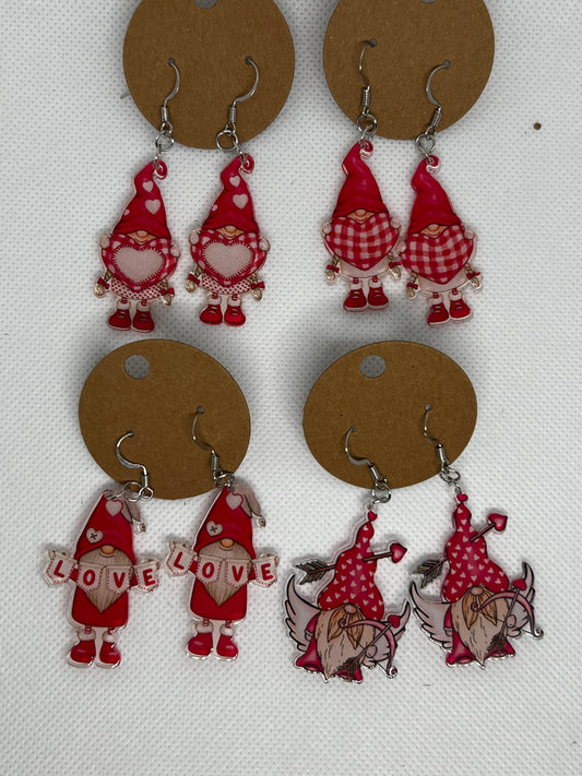 Valentine’s Gnome Dangly Earrings