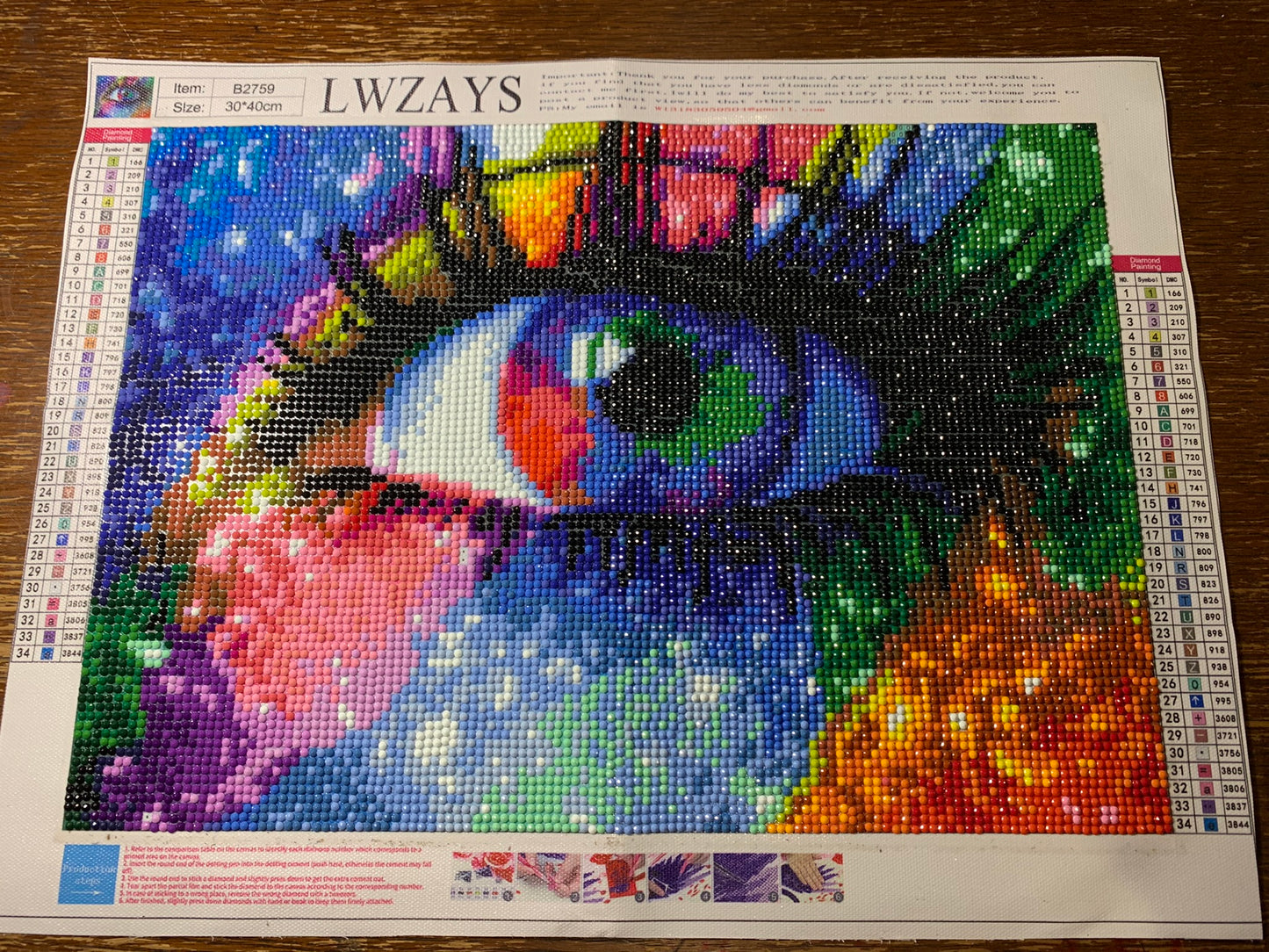 Rainbow Eye 5D Diamond Painting (completed)