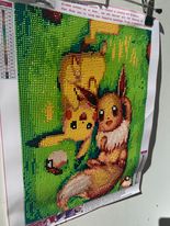 Pikachu and Eevee 5D Diamond Painting (completed)