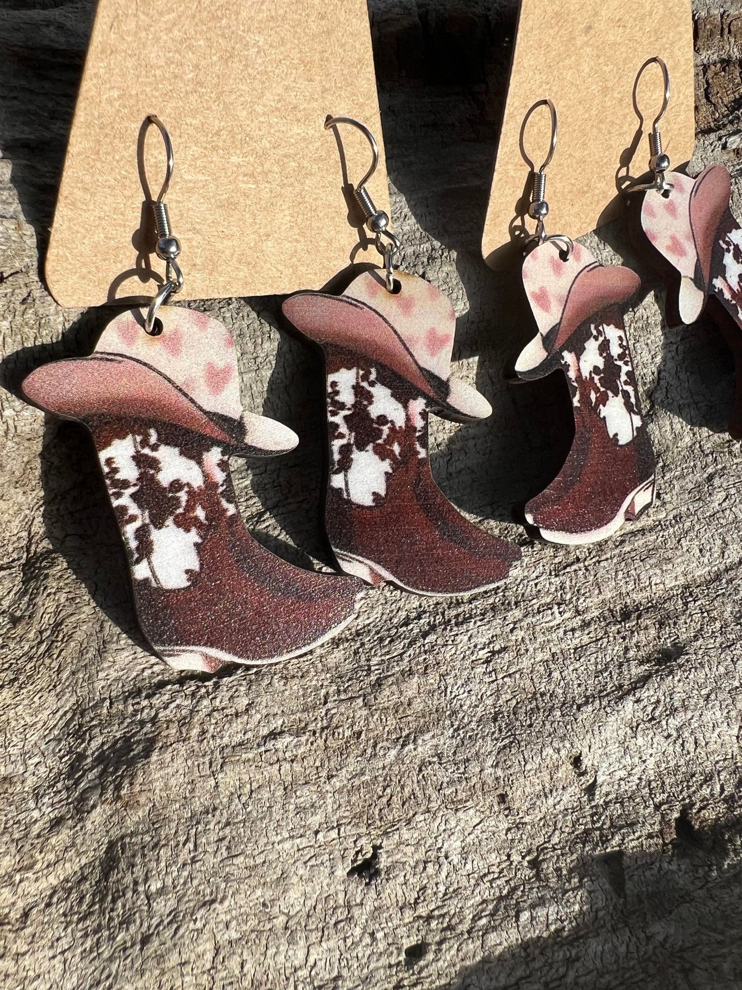 Cowboy Hat and Boots Dangly Earrings