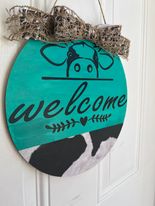 Welcome Cow Door Hanger