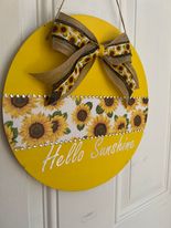 Hello Sunshine Sunflower Door Hanger