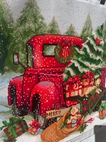 Red Christmas Truck with Tree and Presents 5D Diamond Painting (completed)