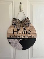 Rustic Home is Where the Herd Is Door Hanger