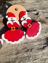 Mrs. Claus Dress Dangly Studs