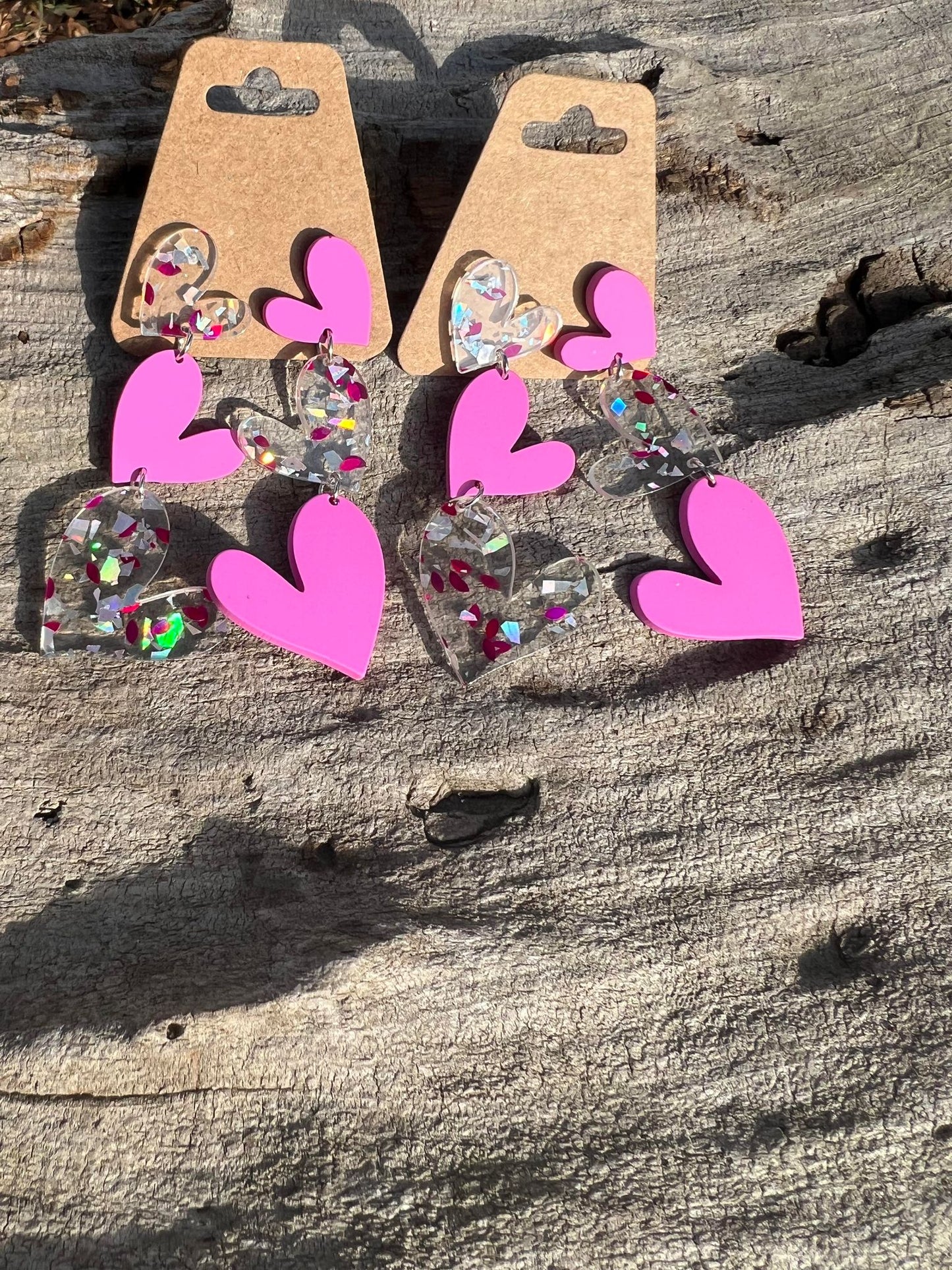 Heart Dangly Studs