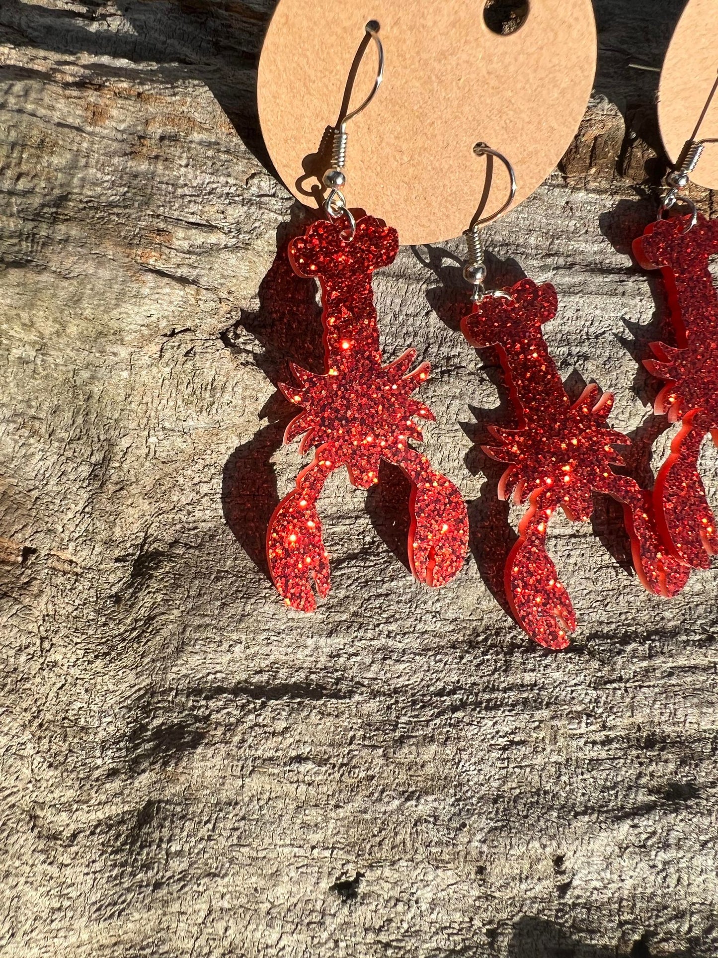 Sparkly Crawfish Dangly Earrings