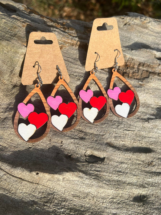 Teardrop Heart Valentine's Day Earrings