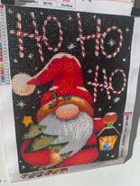 Santa with Lantern Ho Ho Ho 5D Diamond Painting (completed)