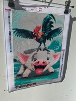 Pua and Heihei 5D Diamond Painting (completed)