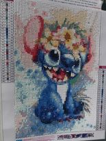 Stitch with Flower Headband 5D Diamond Painting )completed)