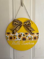 Hello Sunshine Sunflower Door Hanger