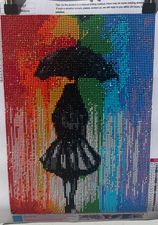 Rainbow Umbrella Girl 5D Painting (Completed)