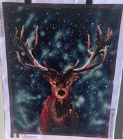 Snowy Deer 5D Diamond Painting (completed)