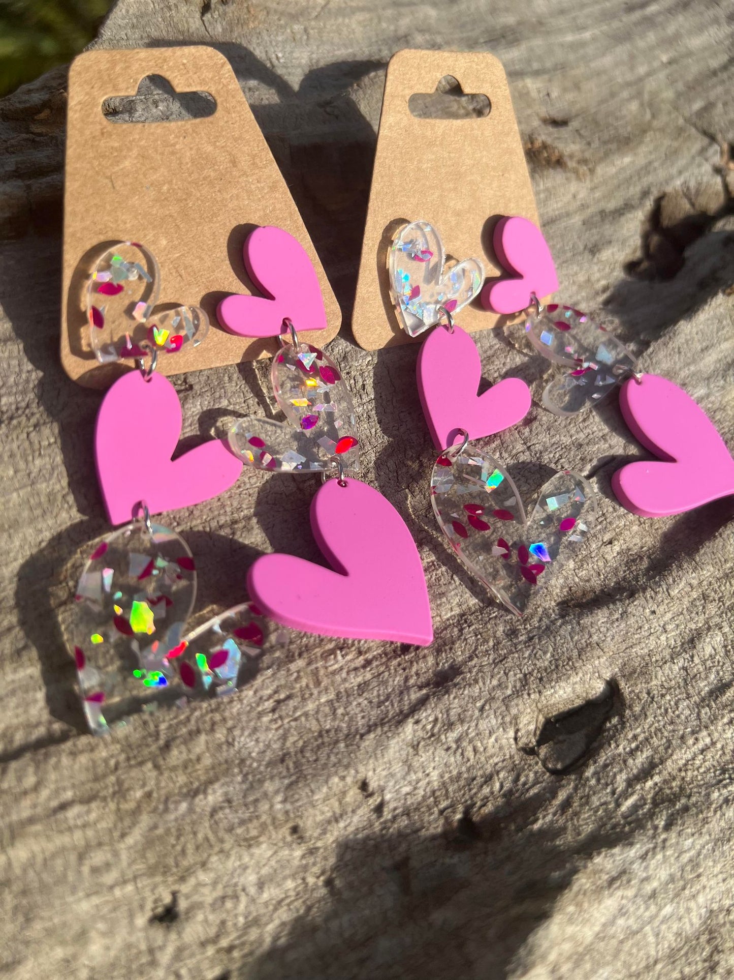 Heart Dangly Studs