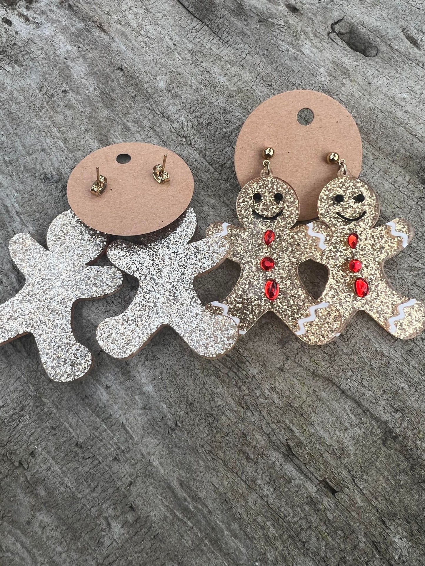 Gingerbread Man Dangly Stud Earrings