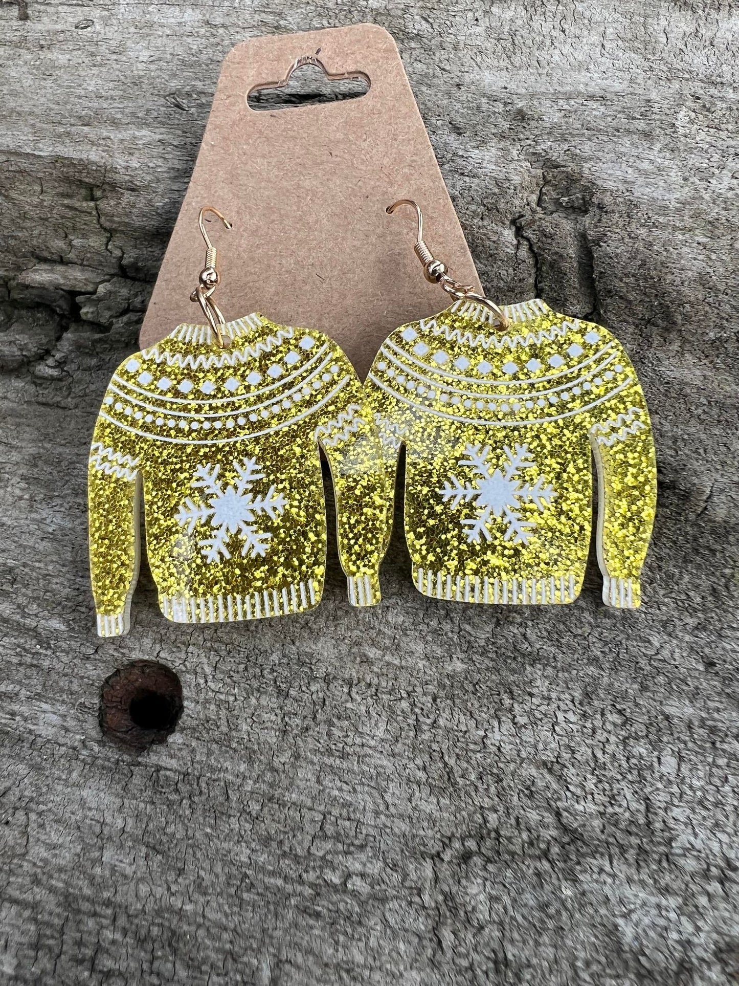 Christmas Sweater Dangly Earrings