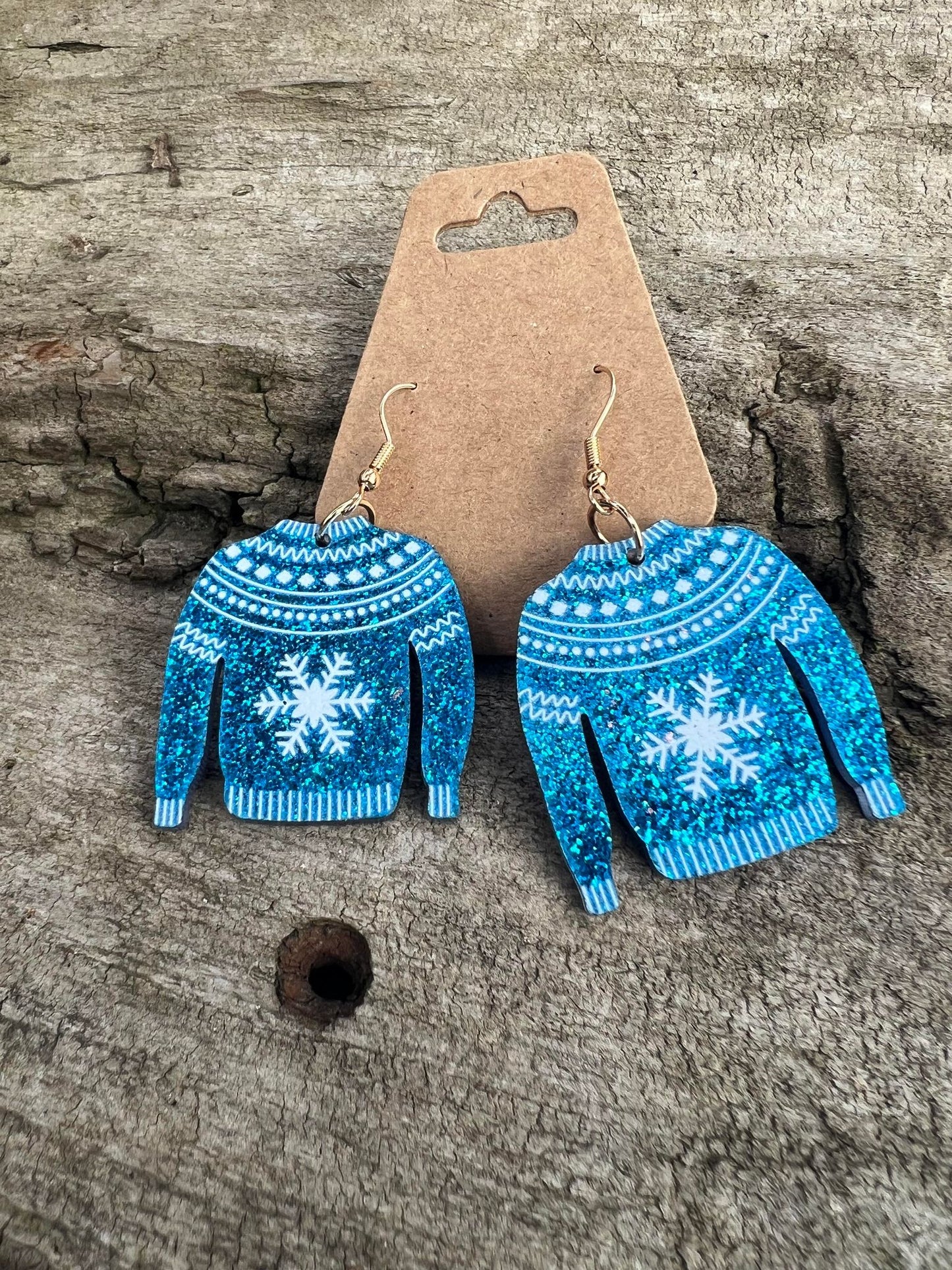 Christmas Sweater Dangly Earrings