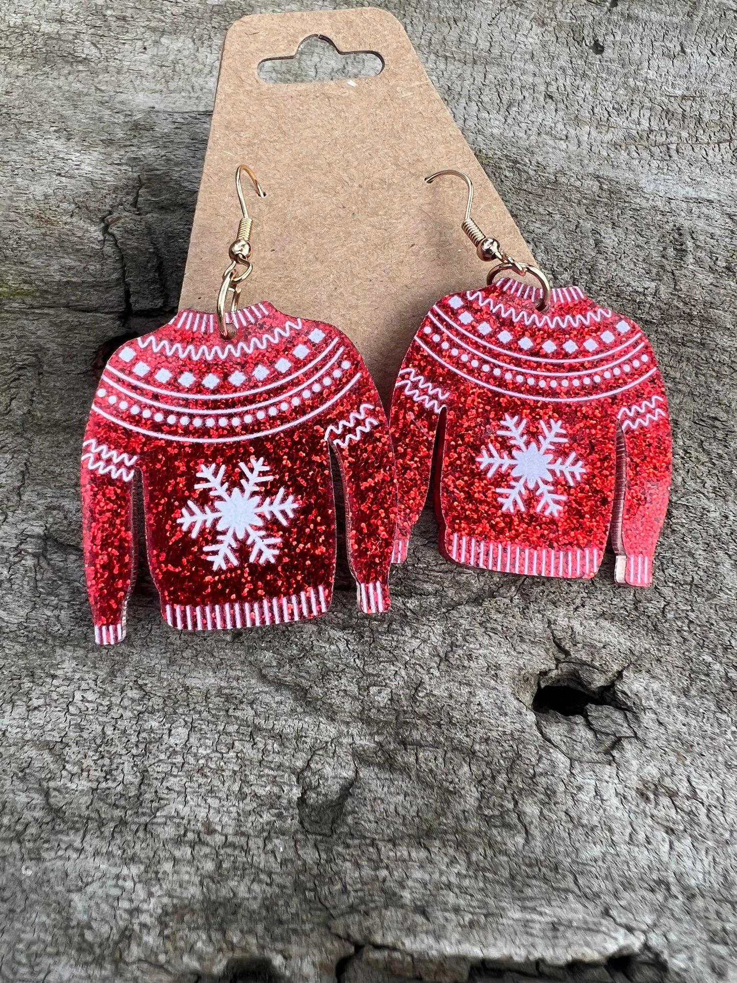 Christmas Sweater Dangly Earrings