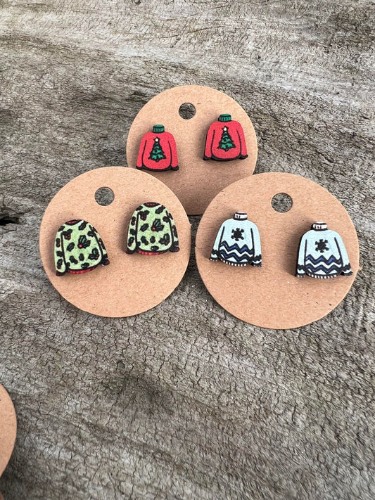 Christmas Sweater Stud Earrings