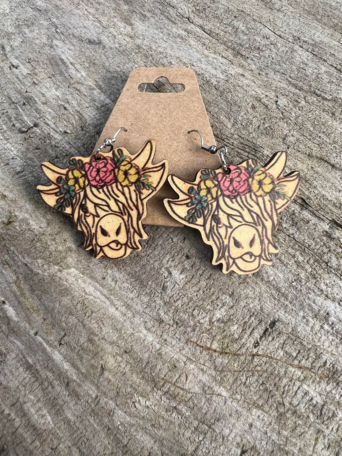 Highland Cow Dangly Earrings