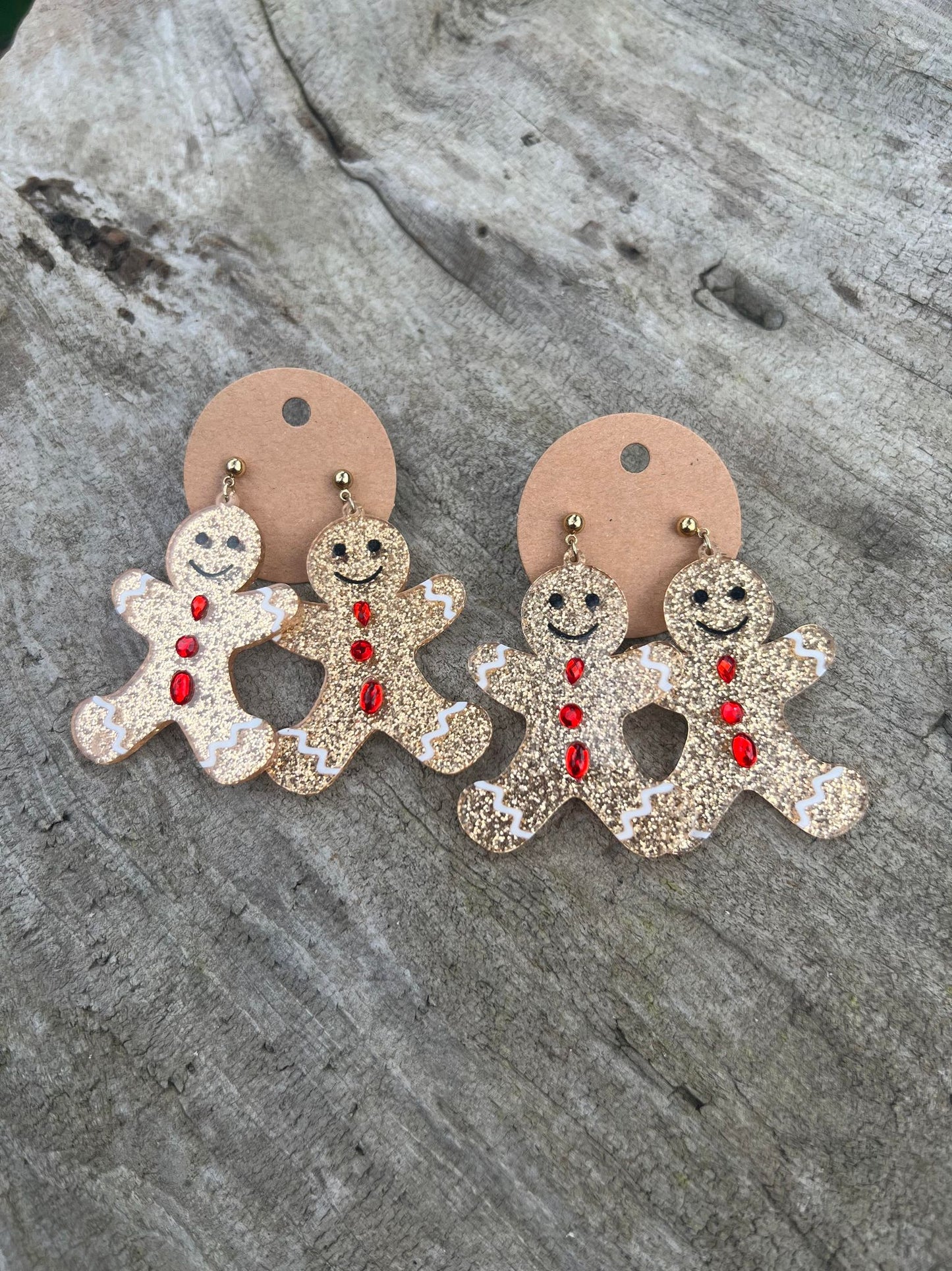 Gingerbread Man Dangly Stud Earrings