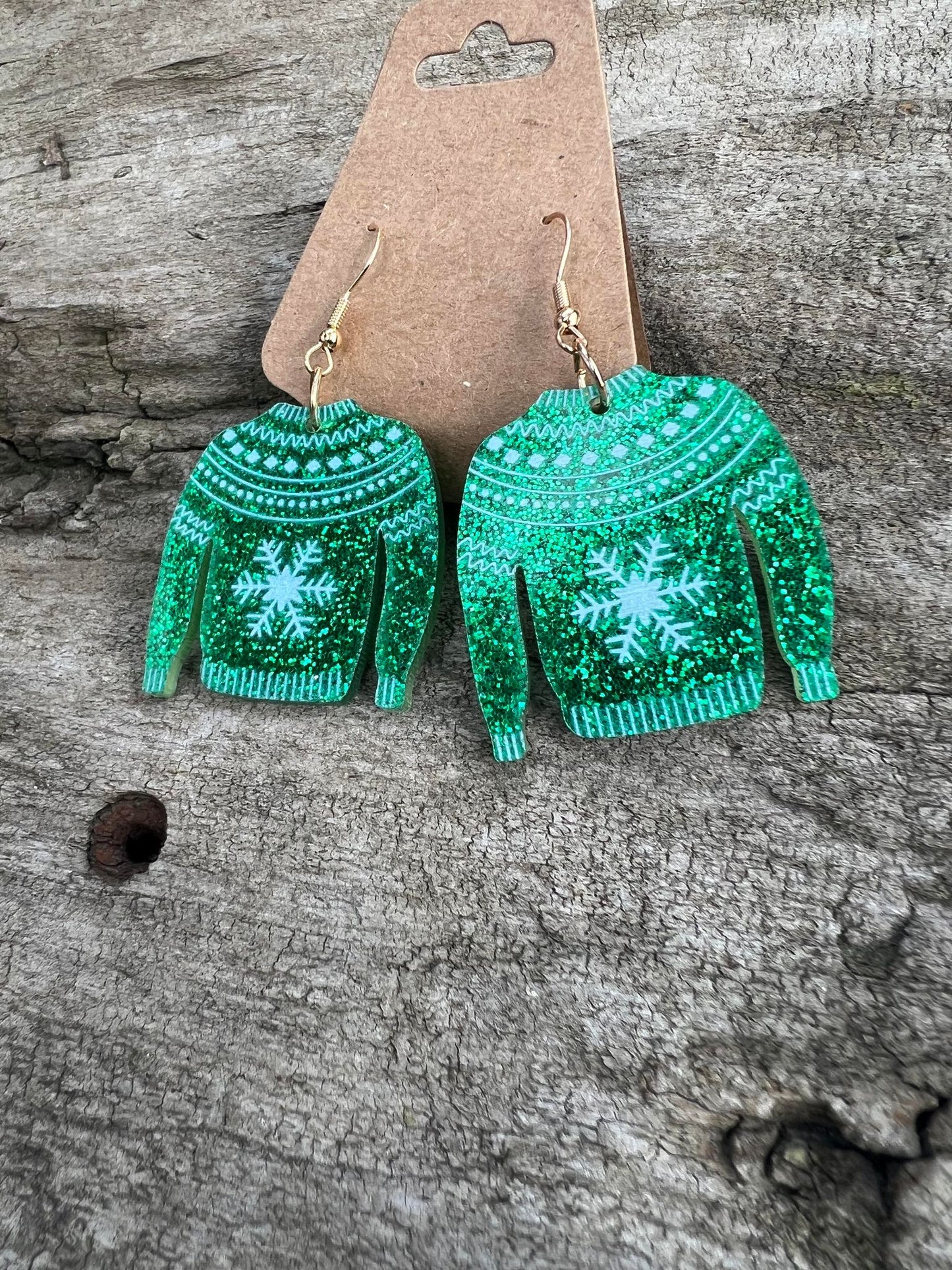 Christmas Sweater Dangly Earrings