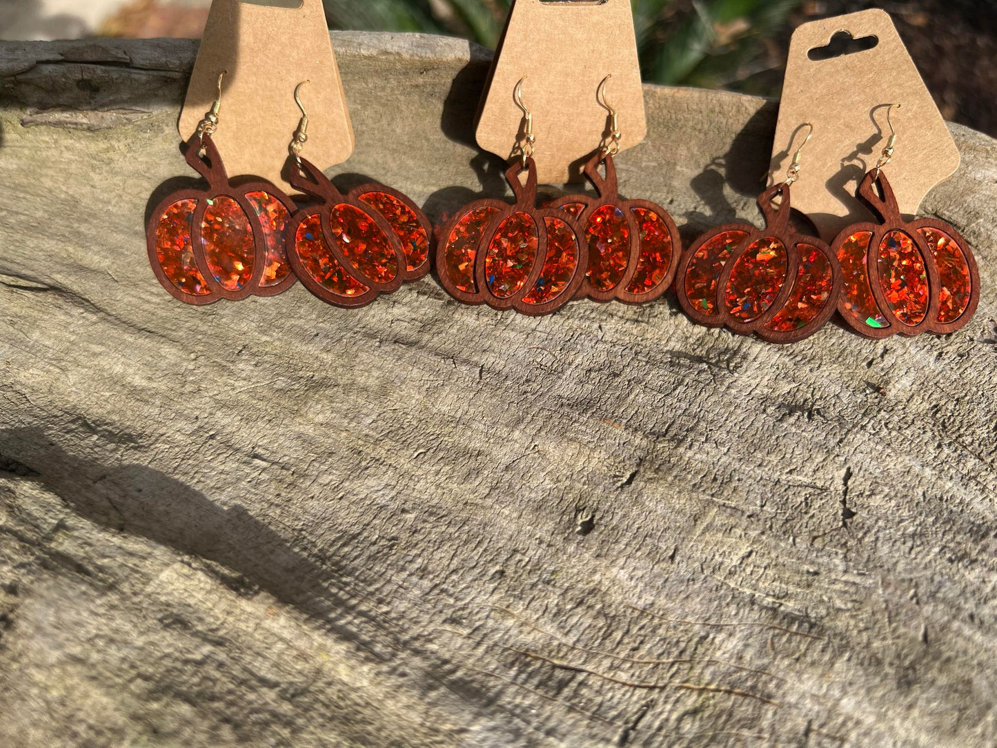 Sparkly Pumpkin Earrings