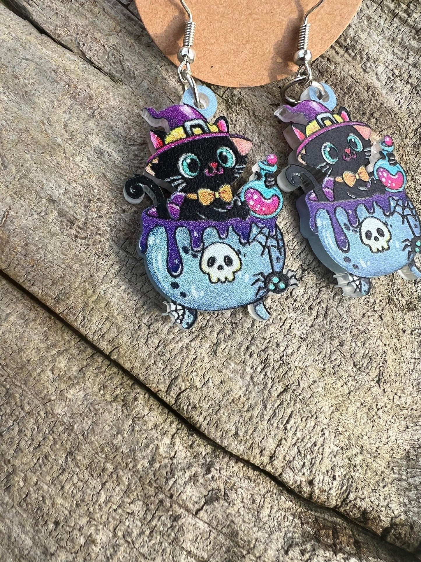 Halloween Cat Dangly Earrings