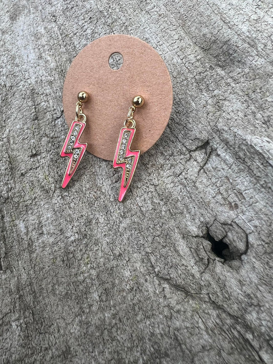 Lightning bolt Dangly Stud Earrings