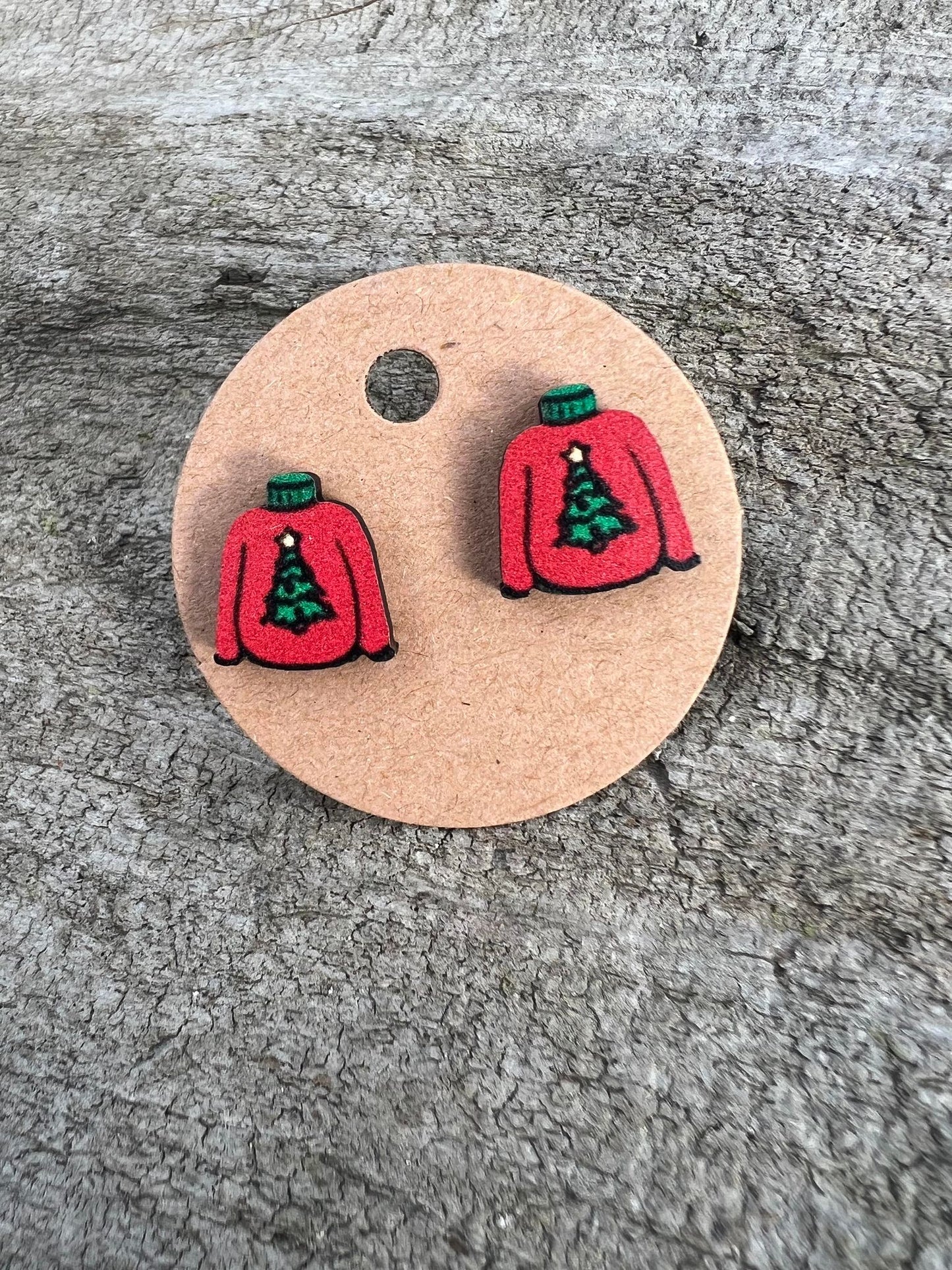 Christmas Sweater Stud Earrings