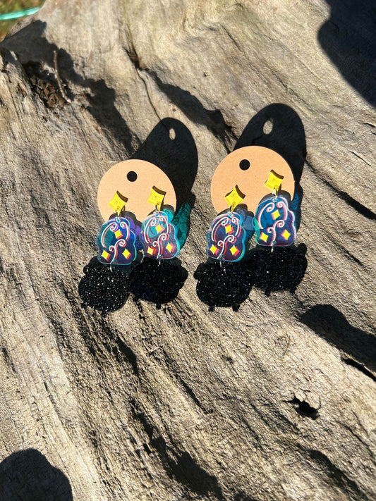 Bubbling Cauldron Dangly Stud Earrings