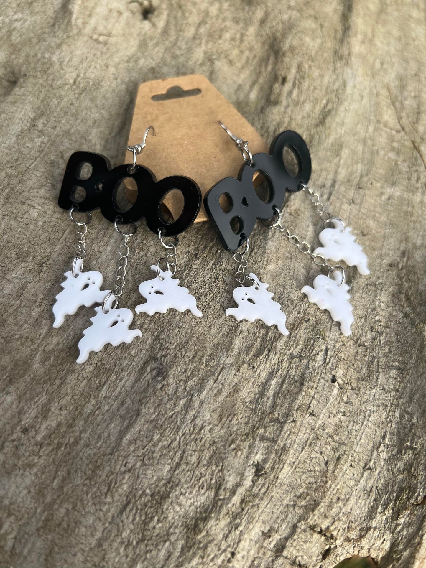 BOO Halloween Dangly Earrings