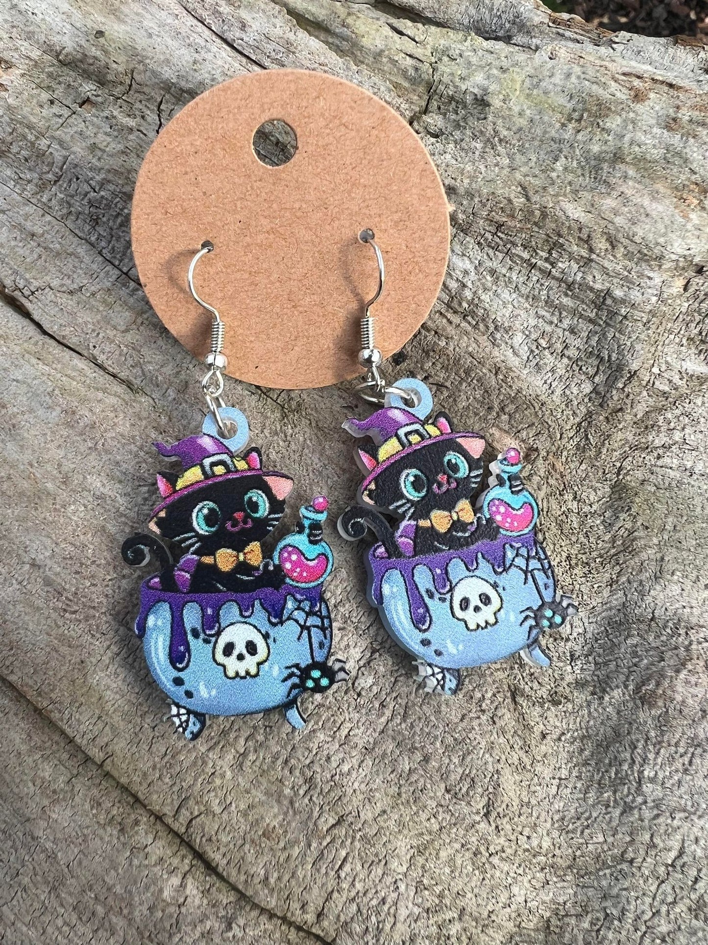 Halloween Cat Dangly Earrings