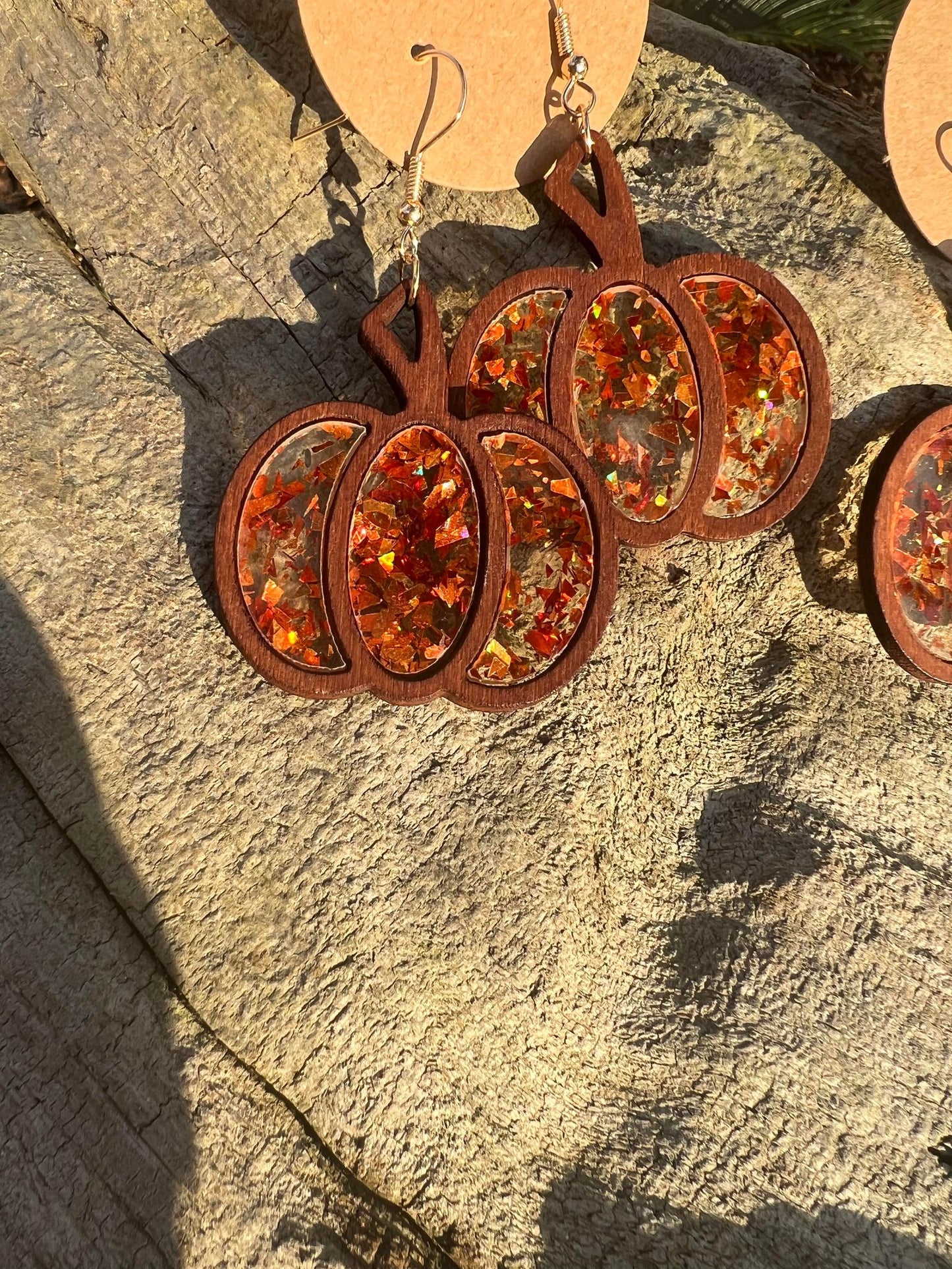 Sparkly Pumpkin Earrings