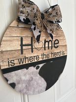 Rustic Home is Where the Herd Is Door Hanger