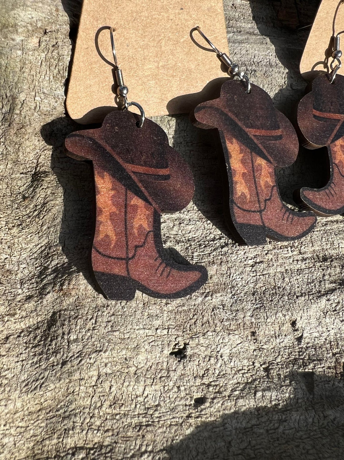 Cowboy Hat and Boots Dangly Earrings