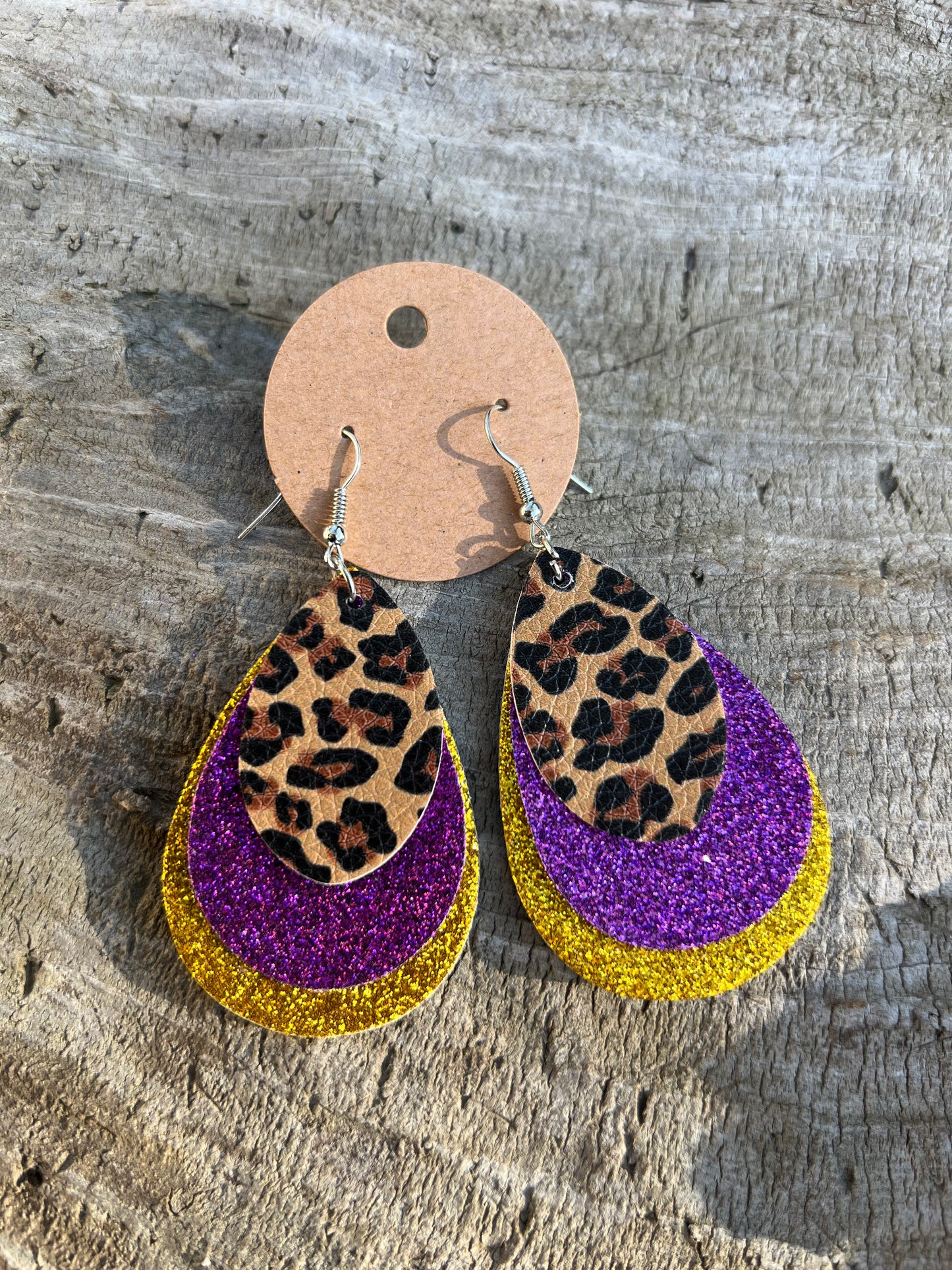 Mardi Gras Dangly Earrings