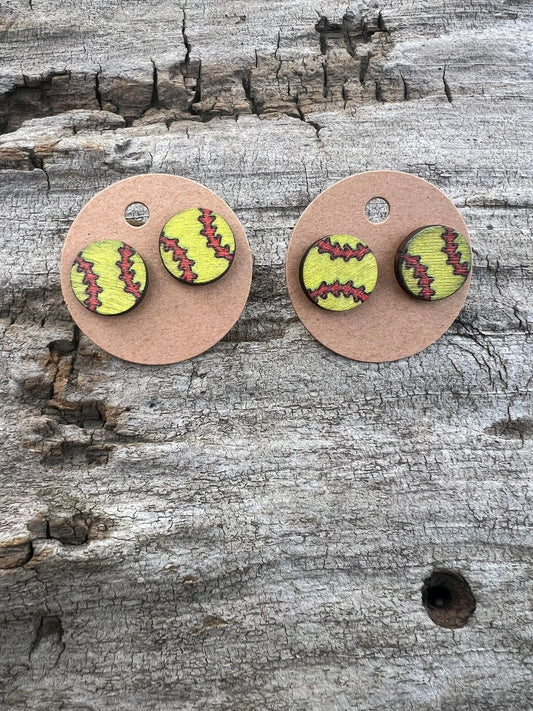 Softball Stud Earrings