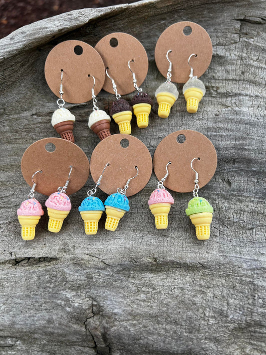 Ice Cream Cone Dangly Earrings