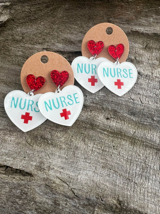 Nurse Dangly Stud Earrings