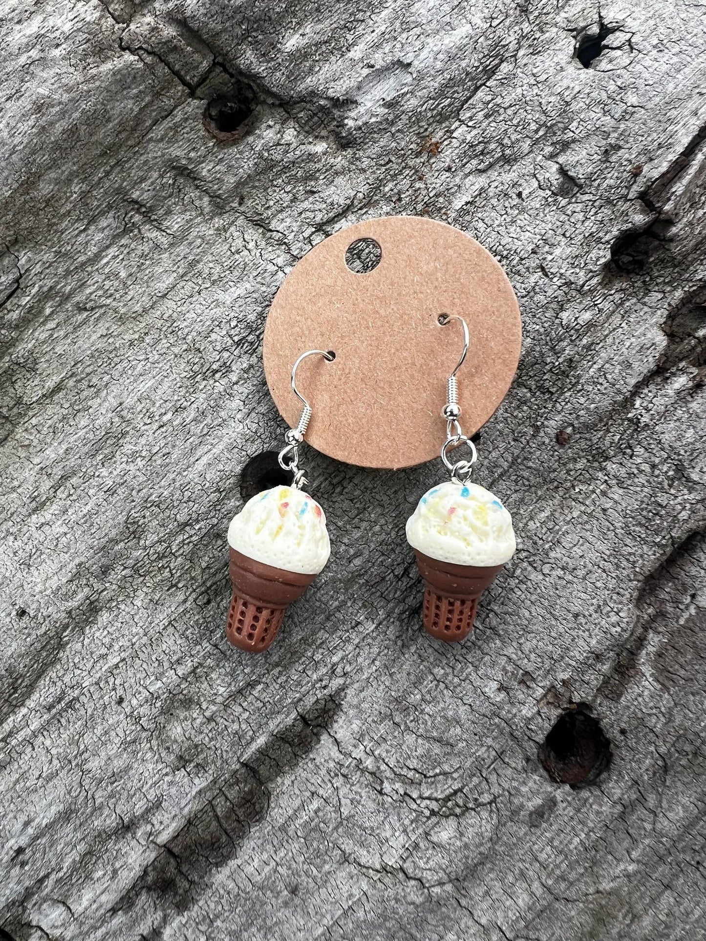 Ice Cream Cone Dangly Earrings