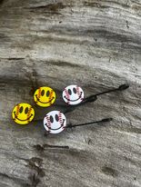 Softball and Baseball Smiley Face Straw Toppers