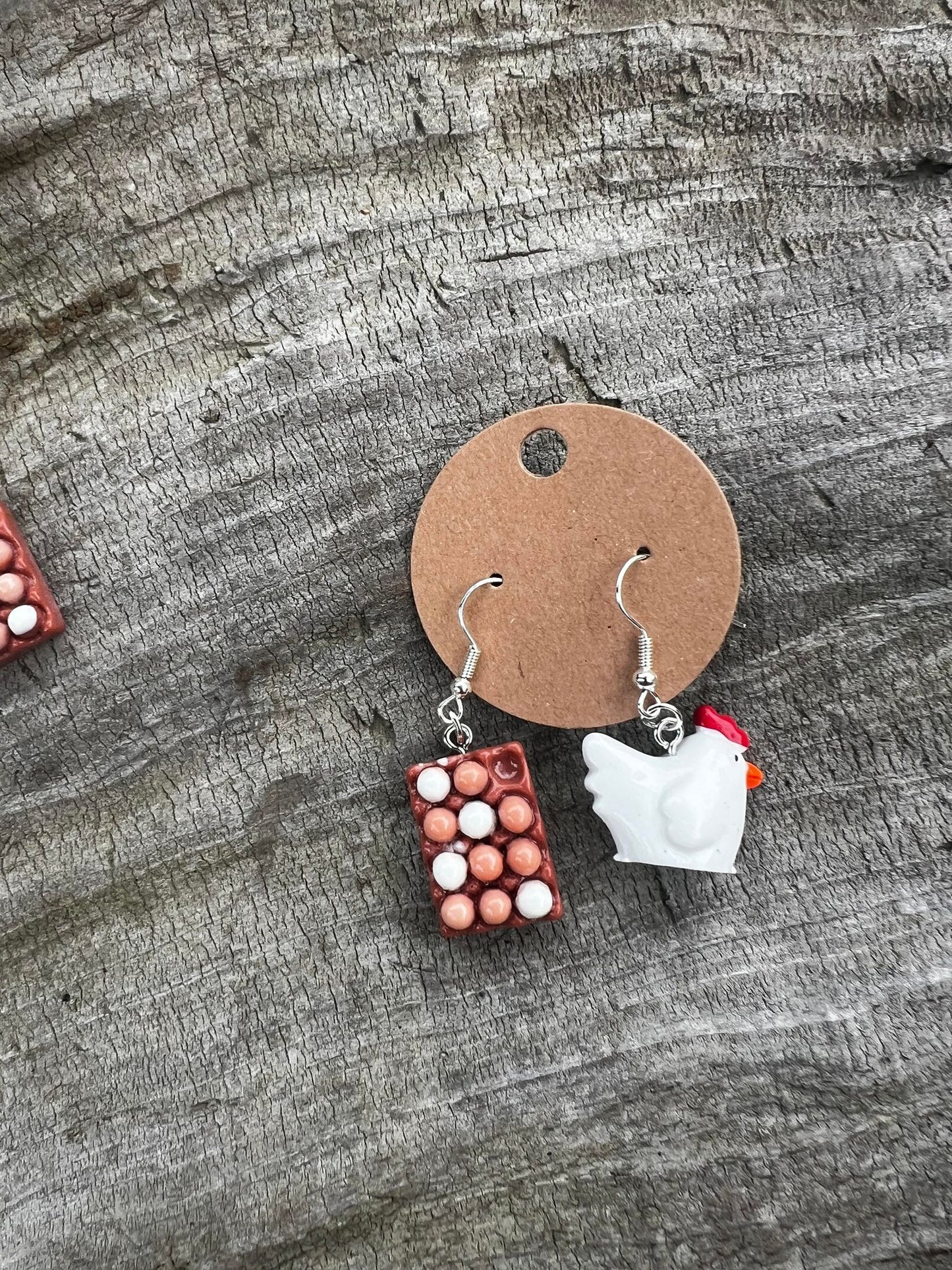 Chicken and Eggs Dangly Earrings