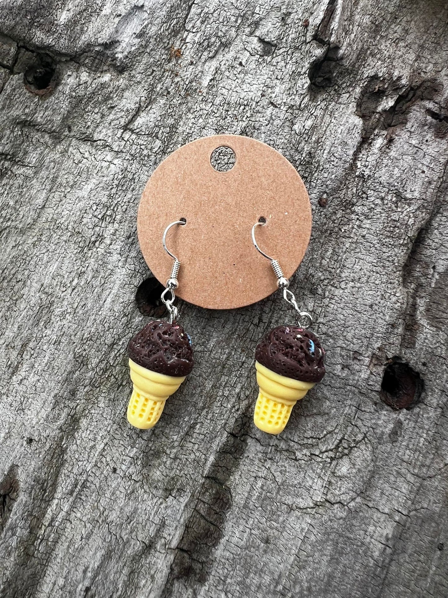 Ice Cream Cone Dangly Earrings